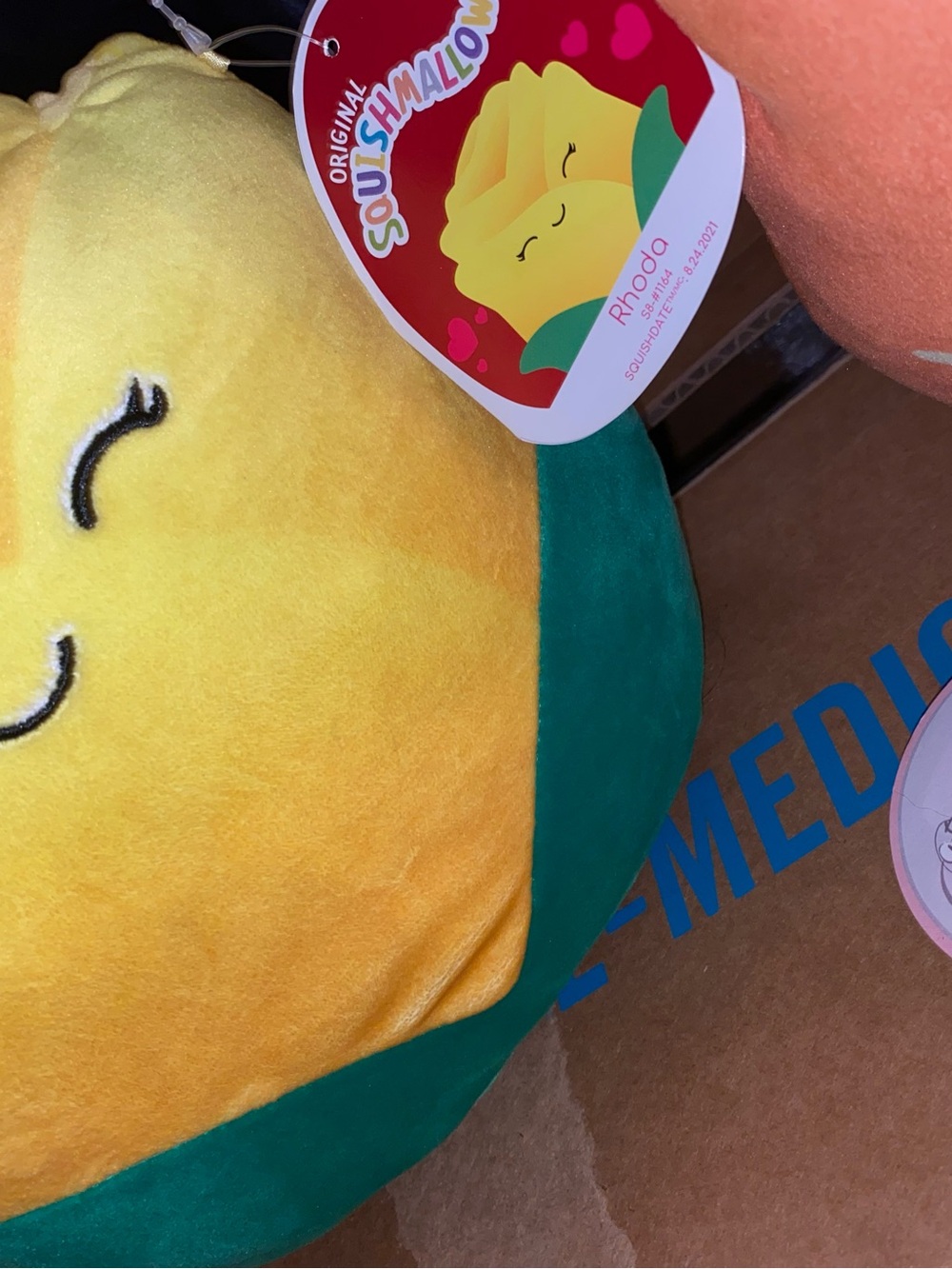 Original Squishmallow Rhoda Yellow & Green Plush Rare!!